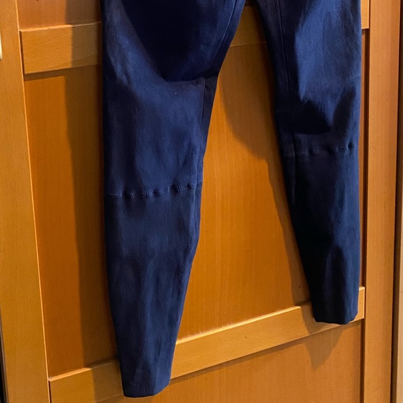 Alice + Olivia Zip Front Suede Blue Jeans - Picture 3 of 6